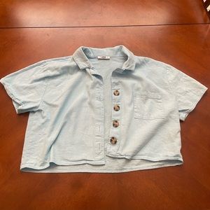 Cropped Button Shirt